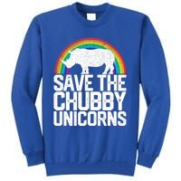 Save The Chubby Unicorns Rainbow Rhinoceros Rhino Gift Tall Sweatshirt