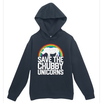 Save The Chubby Unicorns Rainbow Rhinoceros Rhino Gift Urban Pullover Hoodie