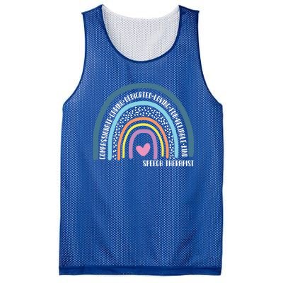 Speech Therapist Cute Rainbow Gift Mesh Reversible Basketball Jersey Tank