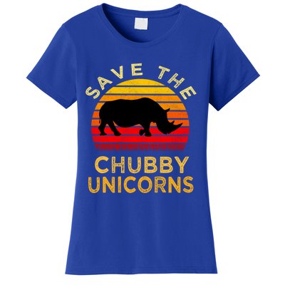 Save The Chubby Unicorns Retro Style Rhino Gift Women's T-Shirt