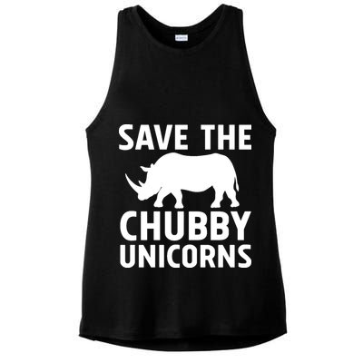 Save The Chubby Unicorns Funny Ladies PosiCharge Tri-Blend Wicking Tank