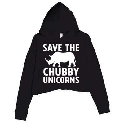 Save The Chubby Unicorns Funny Crop Fleece Hoodie
