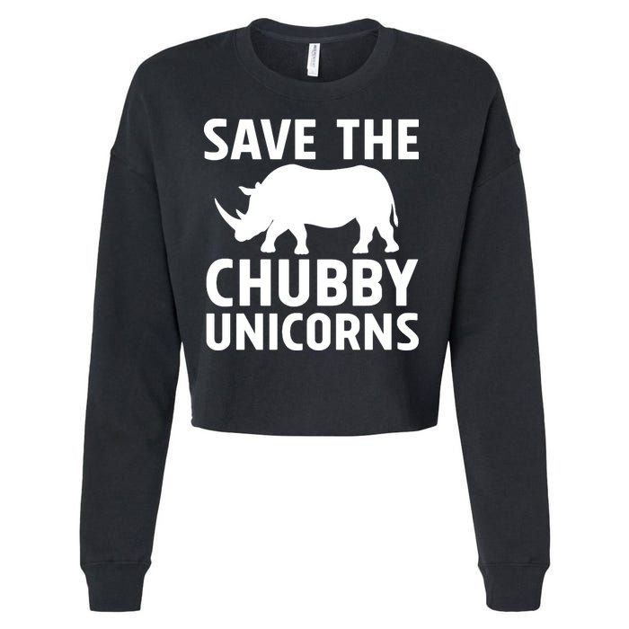 Save The Chubby Unicorns Funny Cropped Pullover Crew