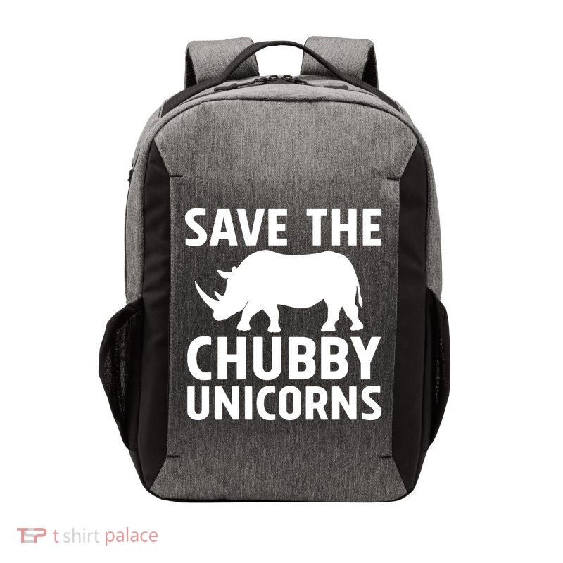 Save The Chubby Unicorns Funny Vector Backpack