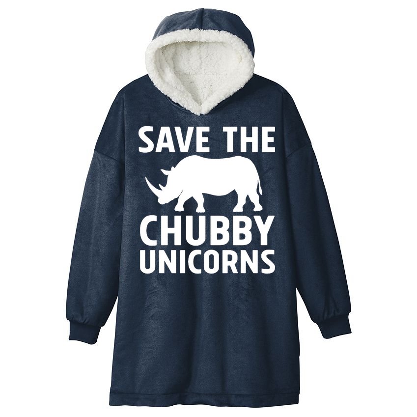 Save The Chubby Unicorns Funny Hooded Wearable Blanket