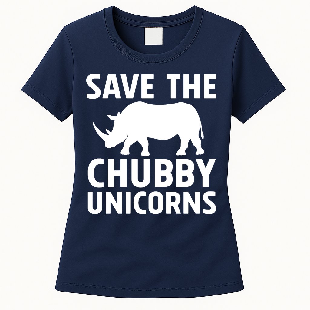 Save The Chubby Unicorns Funny Womens T-Shirt