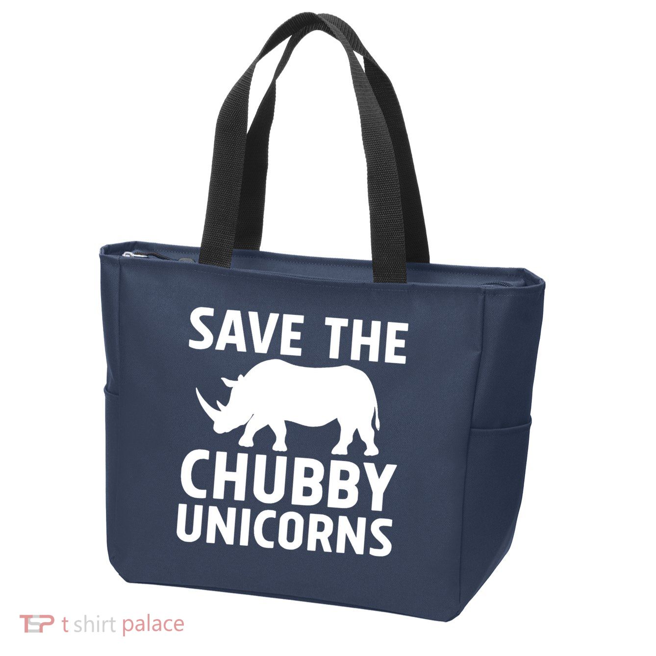 Save The Chubby Unicorns Funny Zip Tote Bag