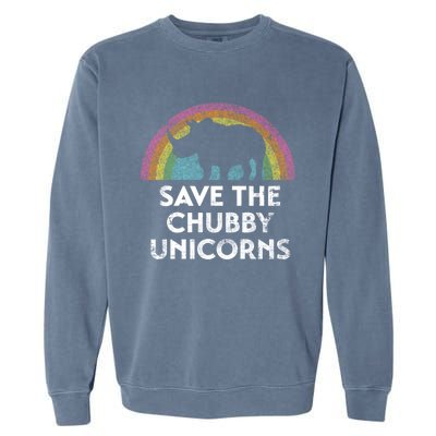 Save The Chubby Unicorns With Rainbow Gift Garment-Dyed Sweatshirt