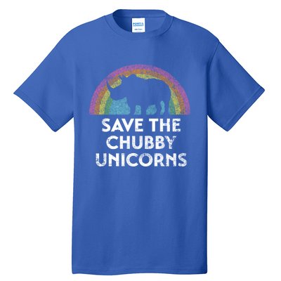 Save The Chubby Unicorns With Rainbow Gift Tall T-Shirt