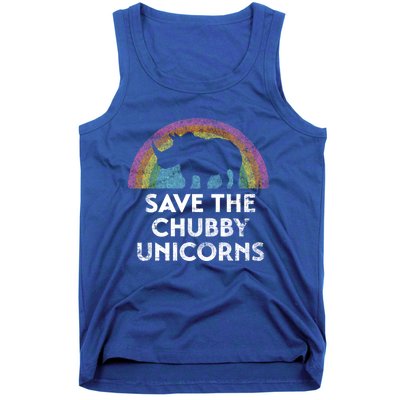 Save The Chubby Unicorns With Rainbow Gift Tank Top