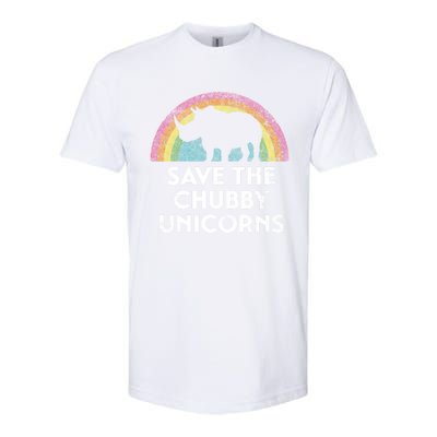 Save The Chubby Unicorns With Rainbow Gift Softstyle CVC T-Shirt