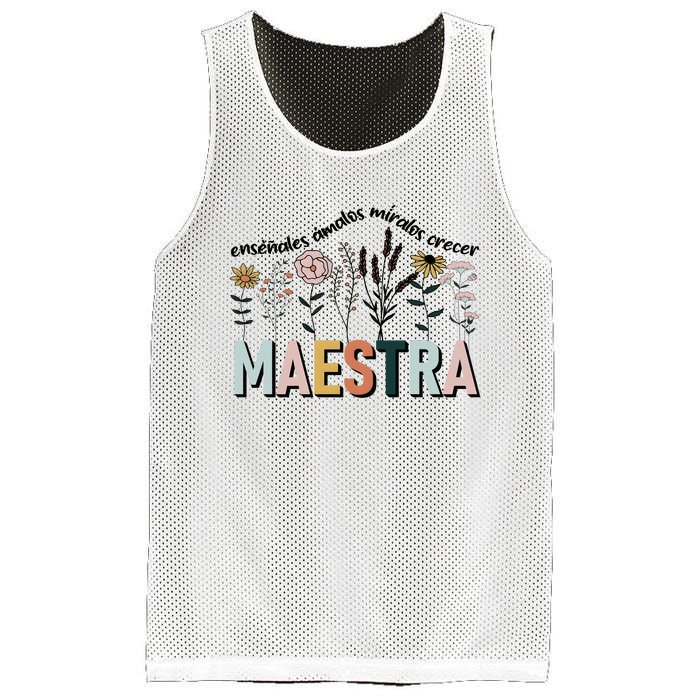 Spanish Teacher Cultivando Bilingues Maestra Language Teacher Mesh Reversible Basketball Jersey Tank