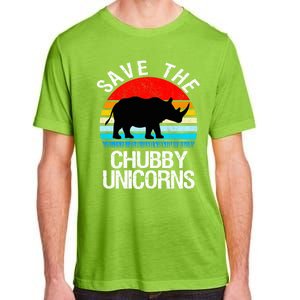 Save The Chubby Unicorns Retro Style Rhino Gift Adult ChromaSoft Performance T-Shirt