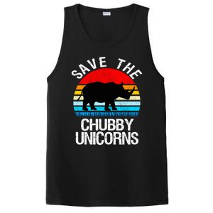 Save The Chubby Unicorns Retro Style Rhino Gift PosiCharge Competitor Tank