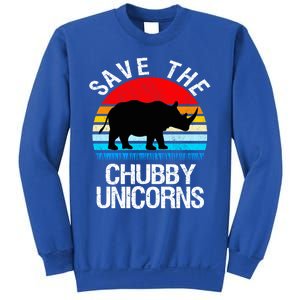 Save The Chubby Unicorns Retro Style Rhino Gift Sweatshirt