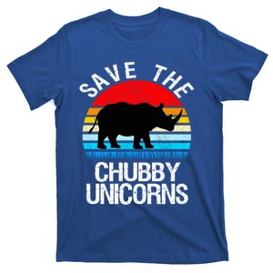 Save The Chubby Unicorns Retro Style Rhino Gift T-Shirt