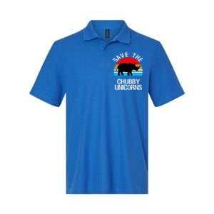 Save The Chubby Unicorns Retro Style Rhino Gift Softstyle Adult Sport Polo