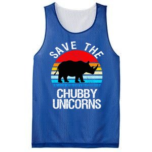 Save The Chubby Unicorns Retro Style Rhino Gift Mesh Reversible Basketball Jersey Tank