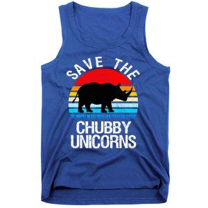 Save The Chubby Unicorns Retro Style Rhino Gift Tank Top