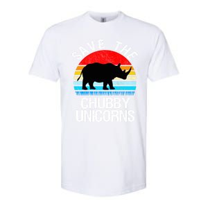 Save The Chubby Unicorns Retro Style Rhino Gift Softstyle CVC T-Shirt