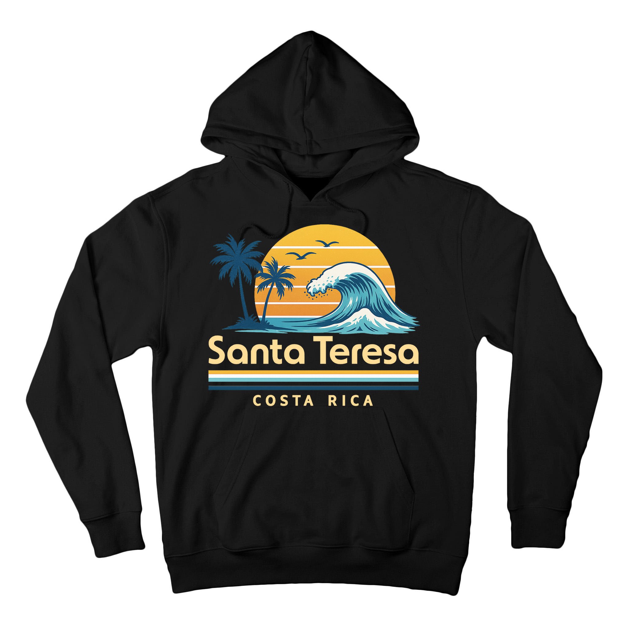 Santa Teresa Costa Rica Retro Wave Tall Hoodie