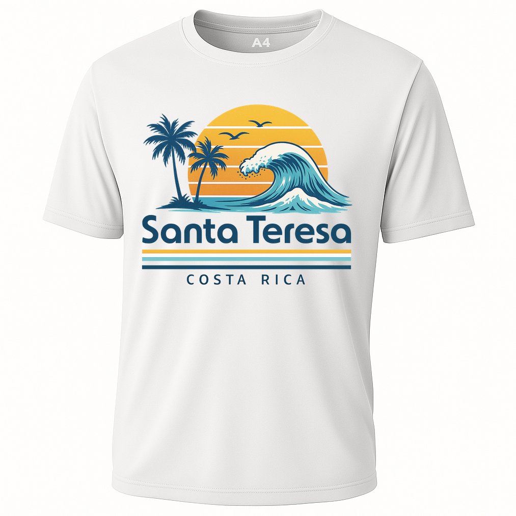 Santa Teresa Costa Rica Retro Wave Cooling Performance Crew T-Shirt