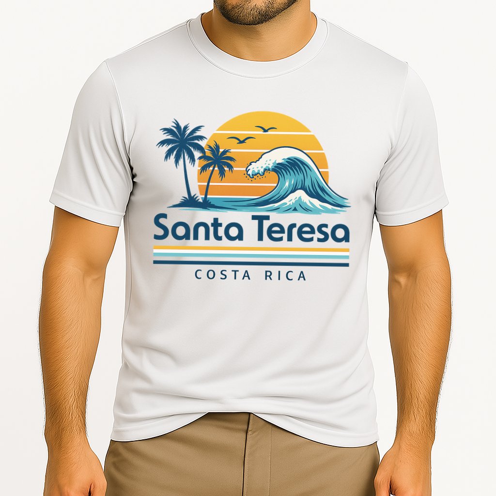 Santa Teresa Costa Rica Retro Wave Cooling Performance Crew T-Shirt