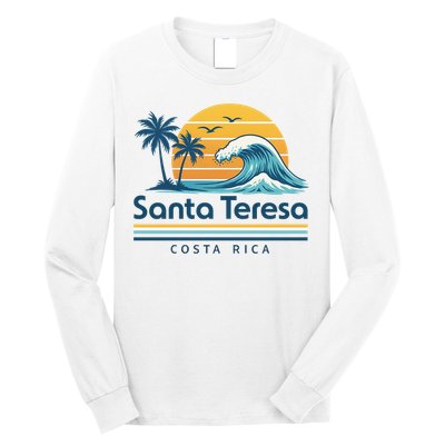 Santa Teresa Costa Rica Retro Wave Long Sleeve Shirt