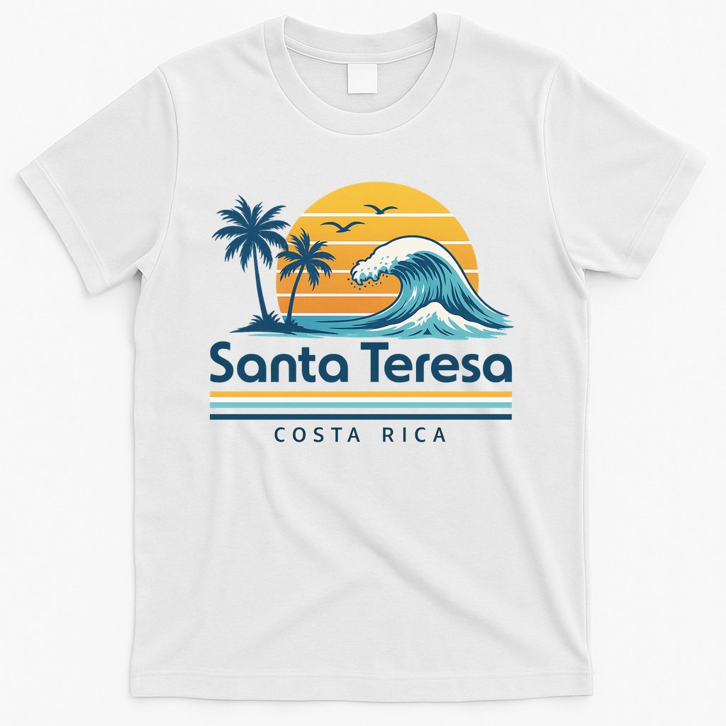 Santa Teresa Costa Rica Retro Wave T-Shirt