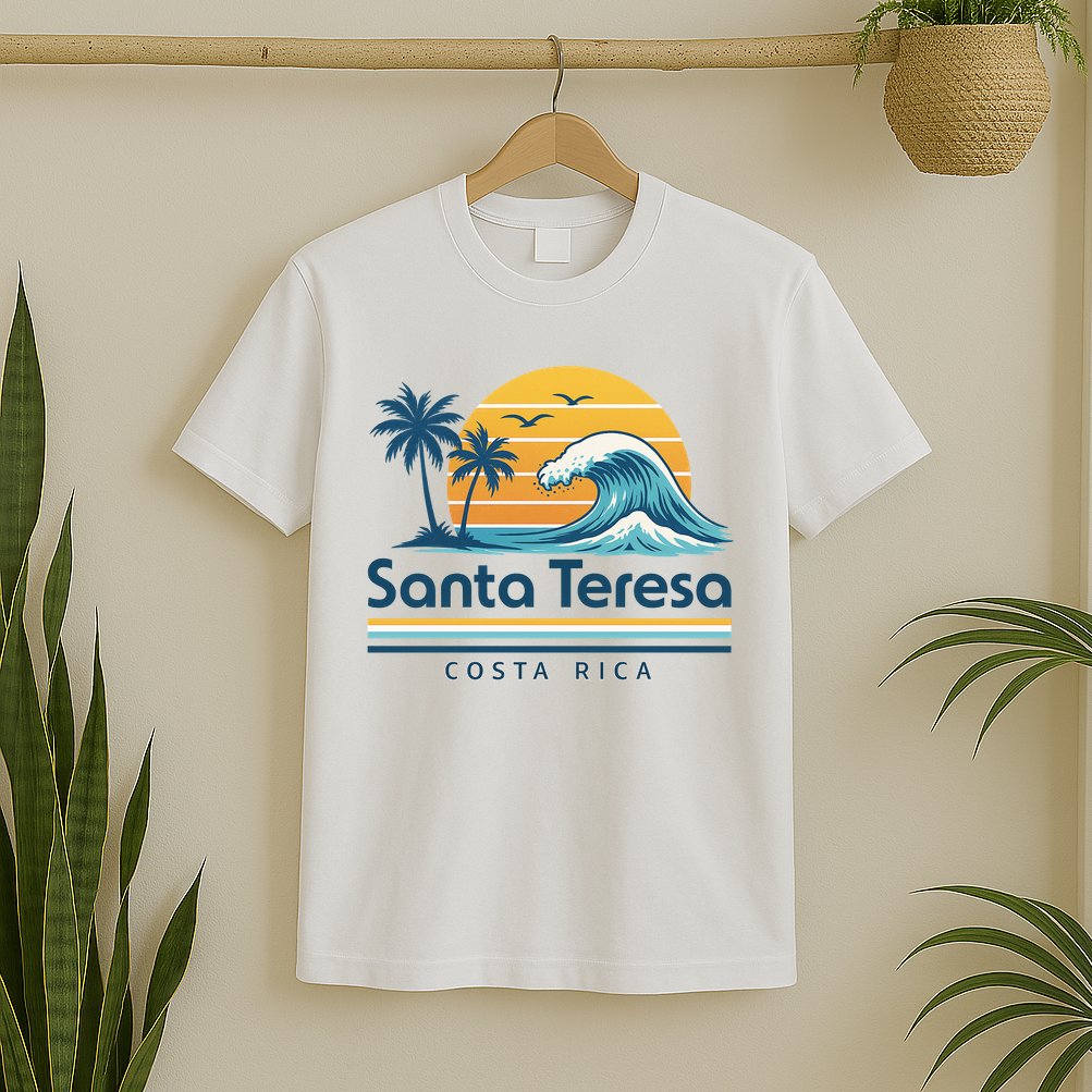 Santa Teresa Costa Rica Retro Wave T-Shirt