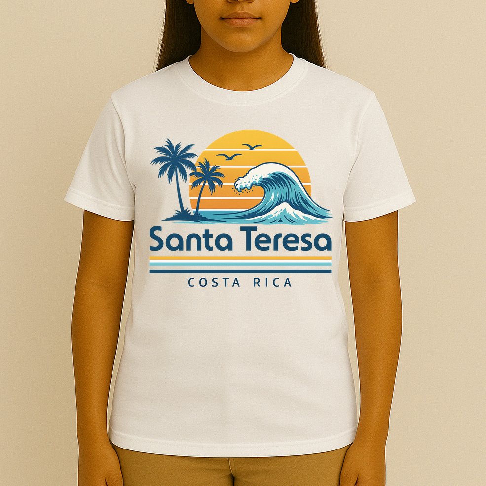 Santa Teresa Costa Rica Retro Wave T-Shirt