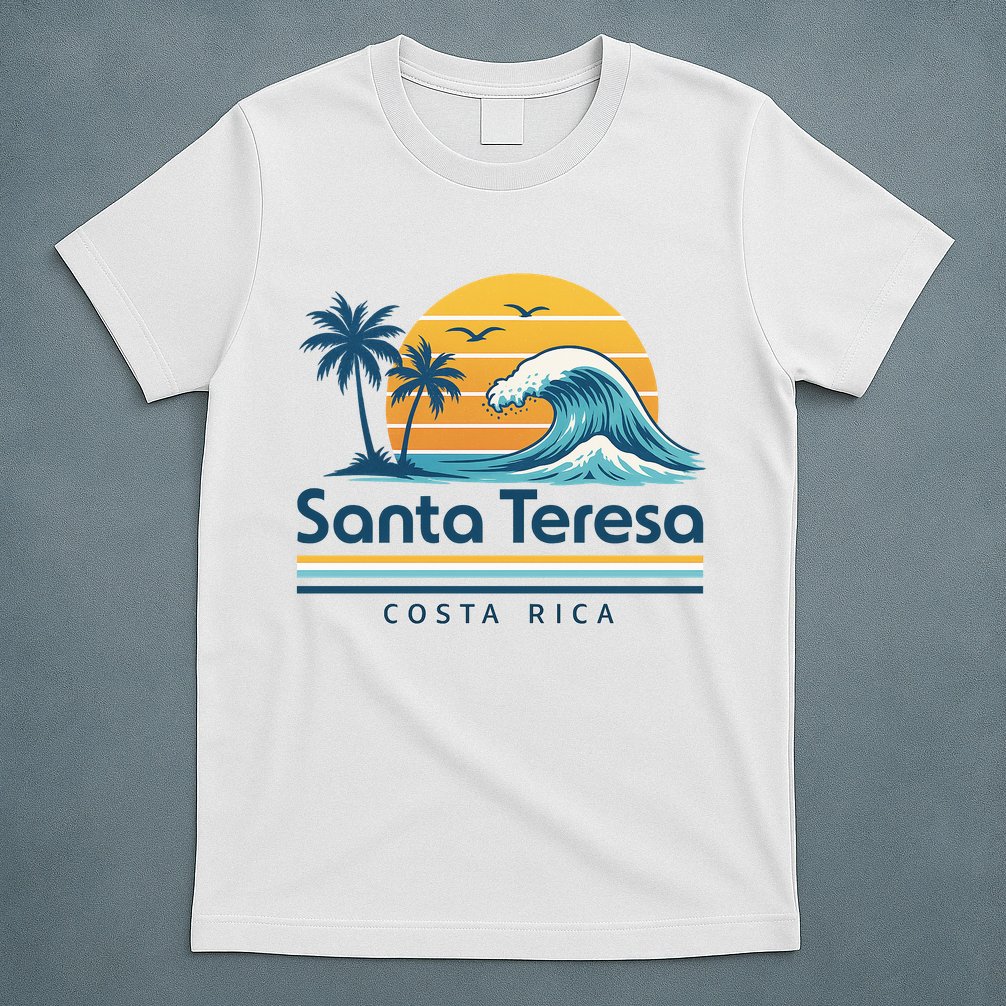 Santa Teresa Costa Rica Retro Wave T-Shirt