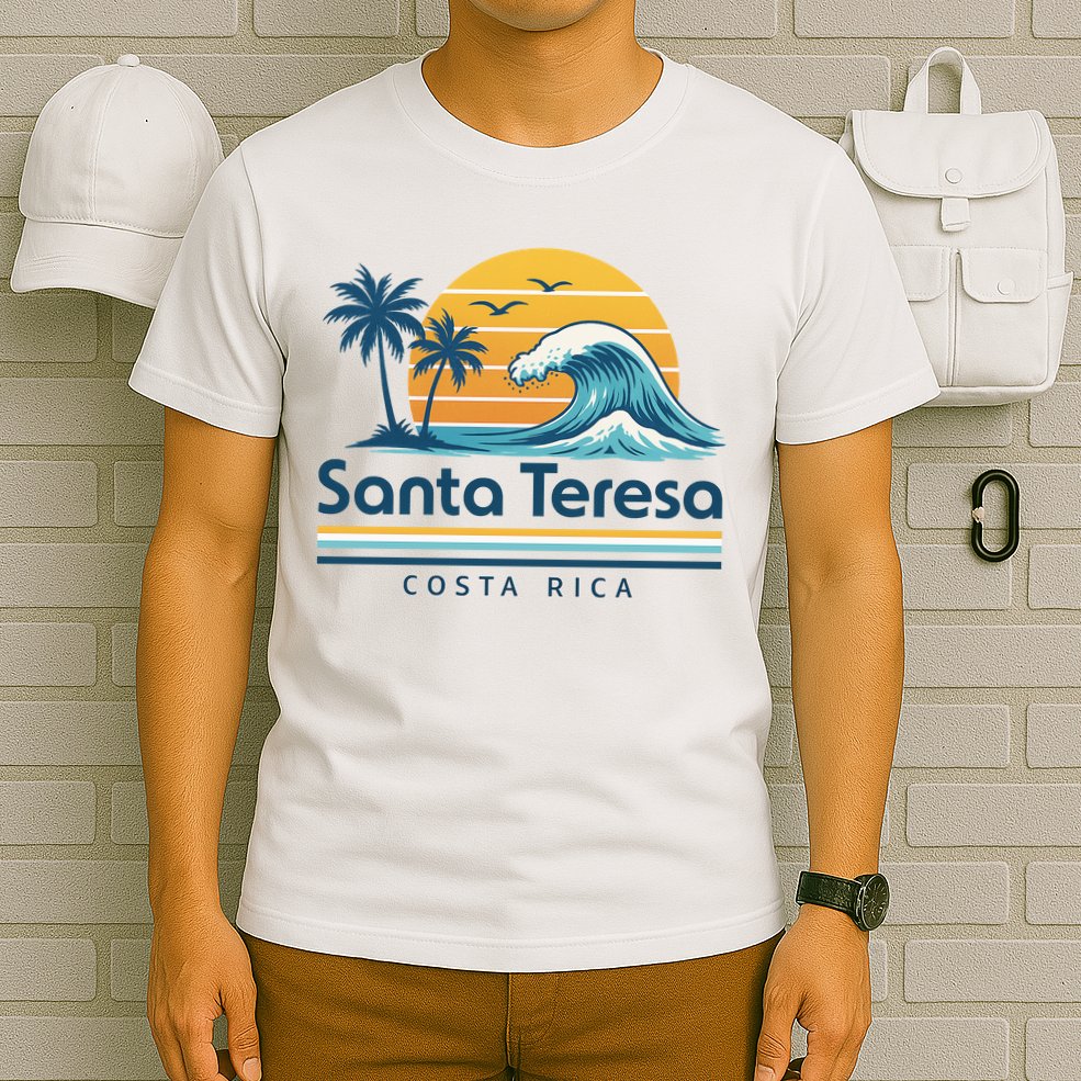 Santa Teresa Costa Rica Retro Wave T-Shirt