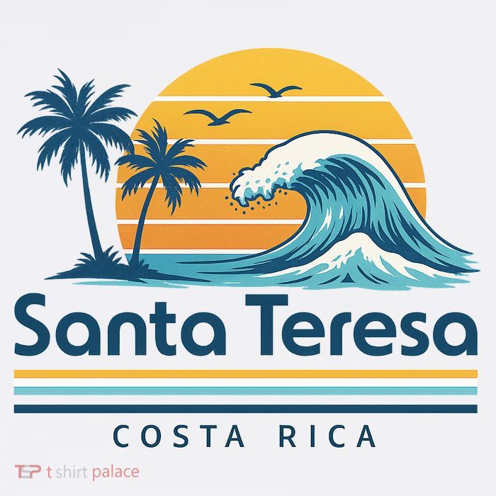 Santa Teresa Costa Rica Retro Wave Premium T-Shirt