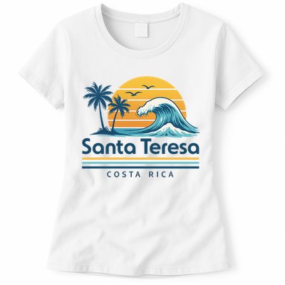 Santa Teresa Costa Rica Retro Wave Womens T-Shirt