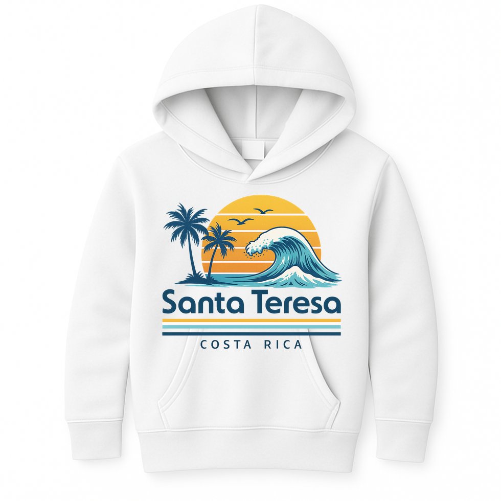 Santa Teresa Costa Rica Retro Wave Kids Hoodie