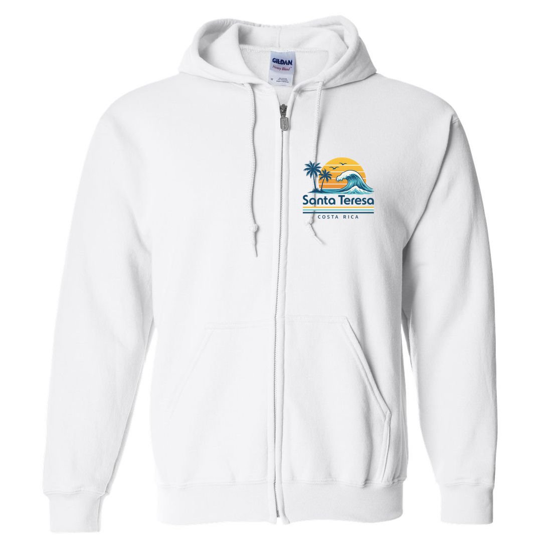Santa Teresa Costa Rica Retro Wave Full Zip Hoodie