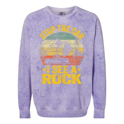 Stop The Car I See A Rock Collector Geology Funny Geologist Colorblast Crewneck Sweatshirt