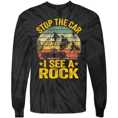 Stop The Car I See A Rock Collector Geology Funny Geologist Tie-Dye Long Sleeve Shirt