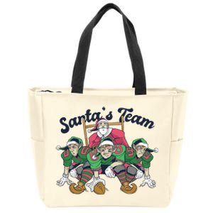 Santas Team Christmas Football Elf Team Zip Tote Bag