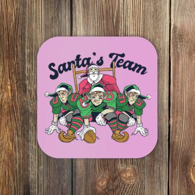 Santas Team Christmas Football Elf Team Coaster