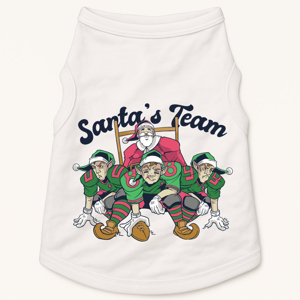 Santas Team Christmas Football Elf Team Doggie Tank