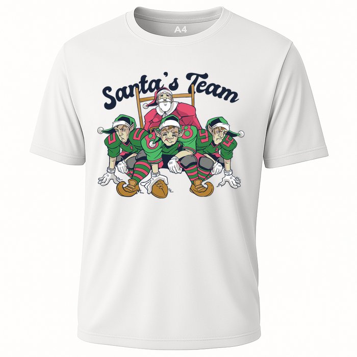 Santas Team Christmas Football Elf Team Cooling Performance Crew T-Shirt