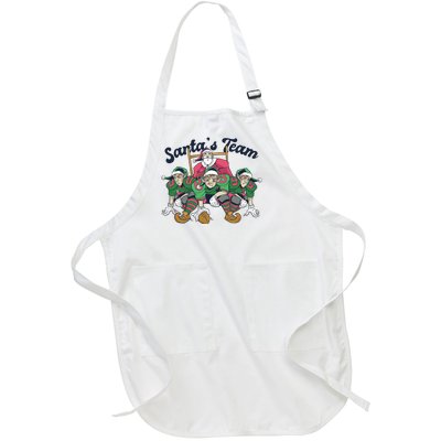 Santas Team Christmas Football Elf Team Full-Length Apron With Pockets