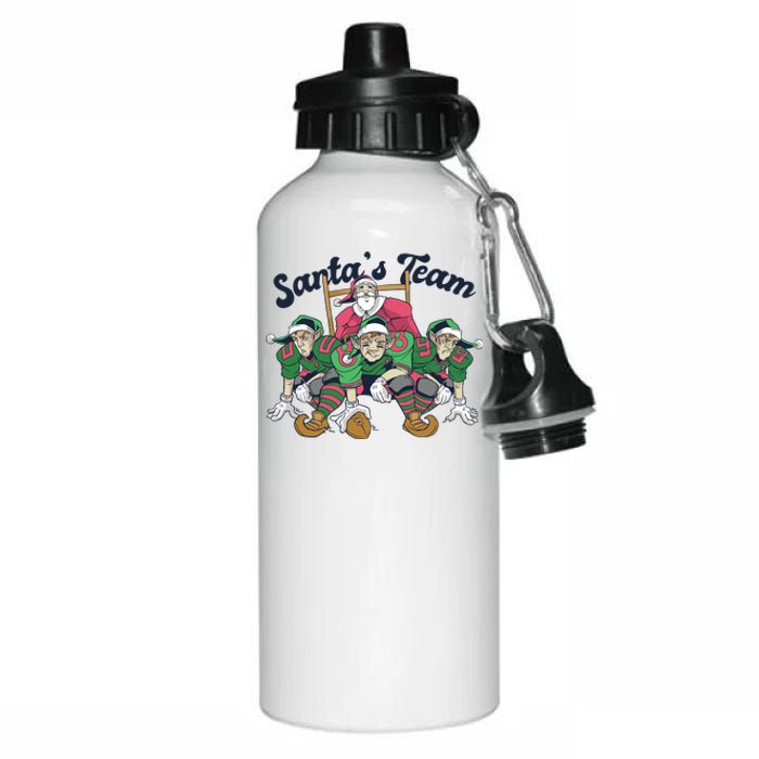 Santas Team Christmas Football Elf Team Aluminum Water Bottle