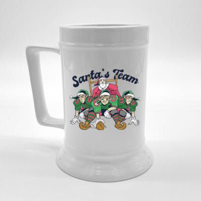 Santas Team Christmas Football Elf Team Beer Stein