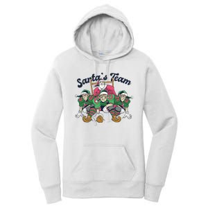 Santas Team Christmas Football Elf Team Women's Pullover Hoodie