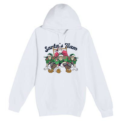 Santas Team Christmas Football Elf Team Premium Pullover Hoodie