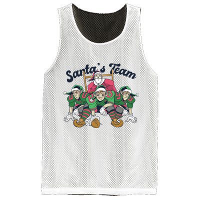 Santas Team Christmas Football Elf Team Mesh Reversible Basketball Jersey Tank