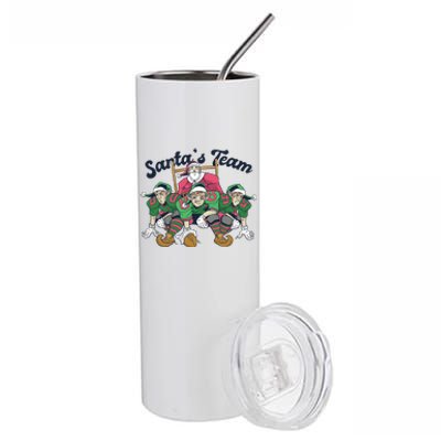 Santas Team Christmas Football Elf Team Stainless Steel Tumbler